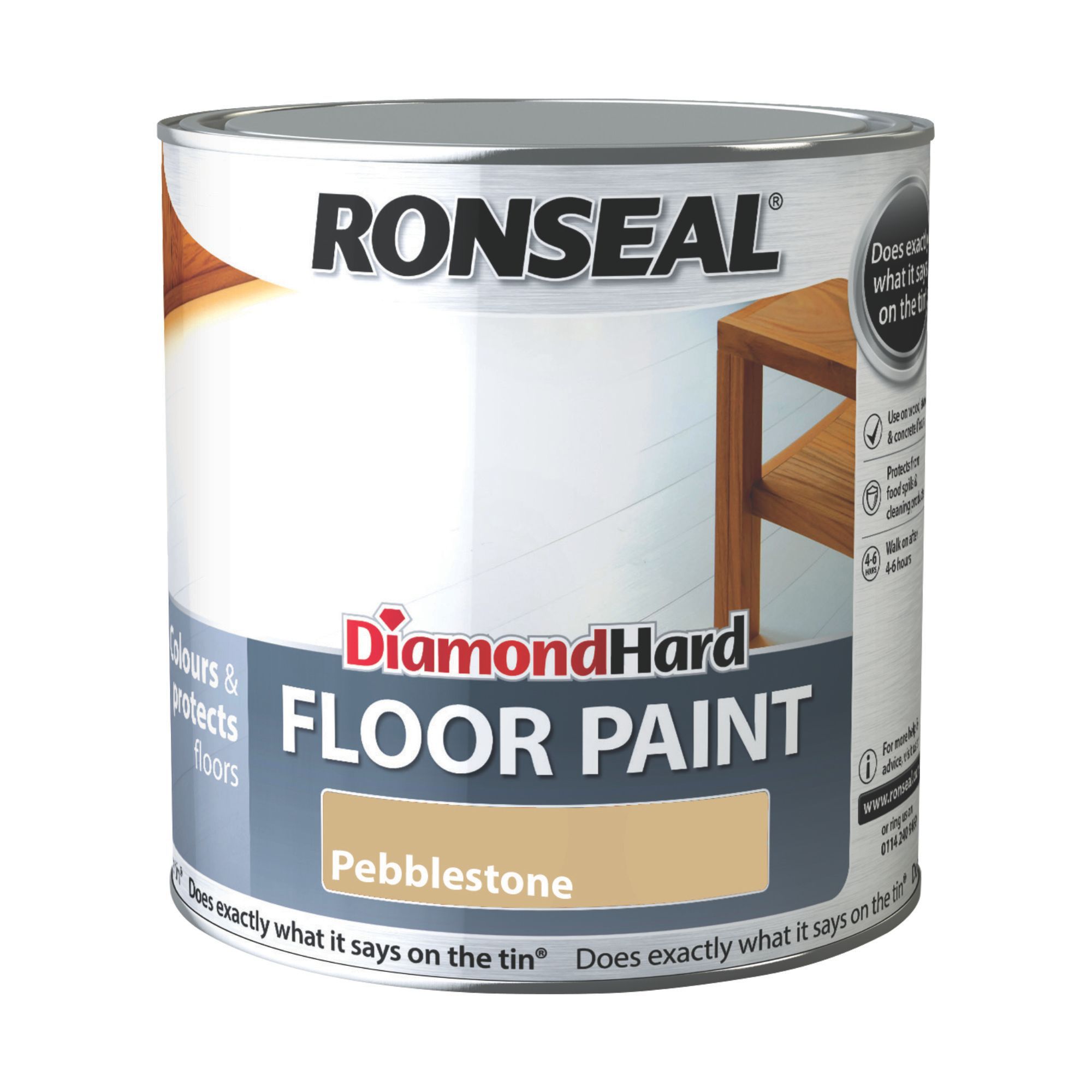 Ronseal Diamond Pebblestone Satin Floor paint 2.5L DIY at B&Q