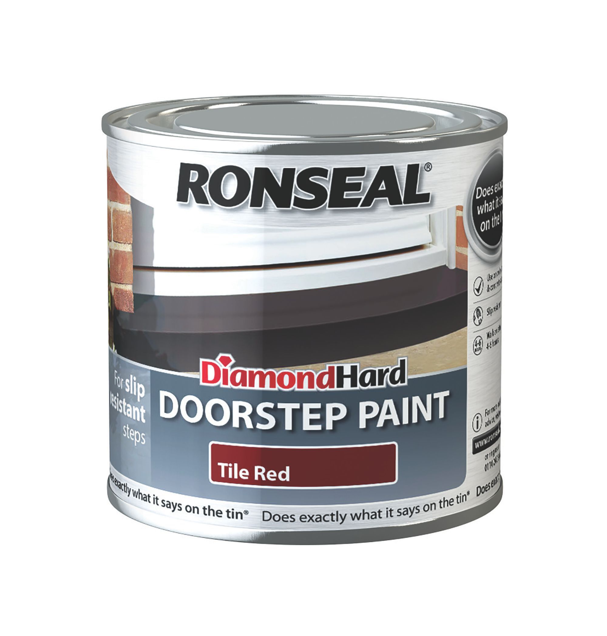 Ronseal Doorstop Paint Tile red Satin Doorstep paint, 250ml