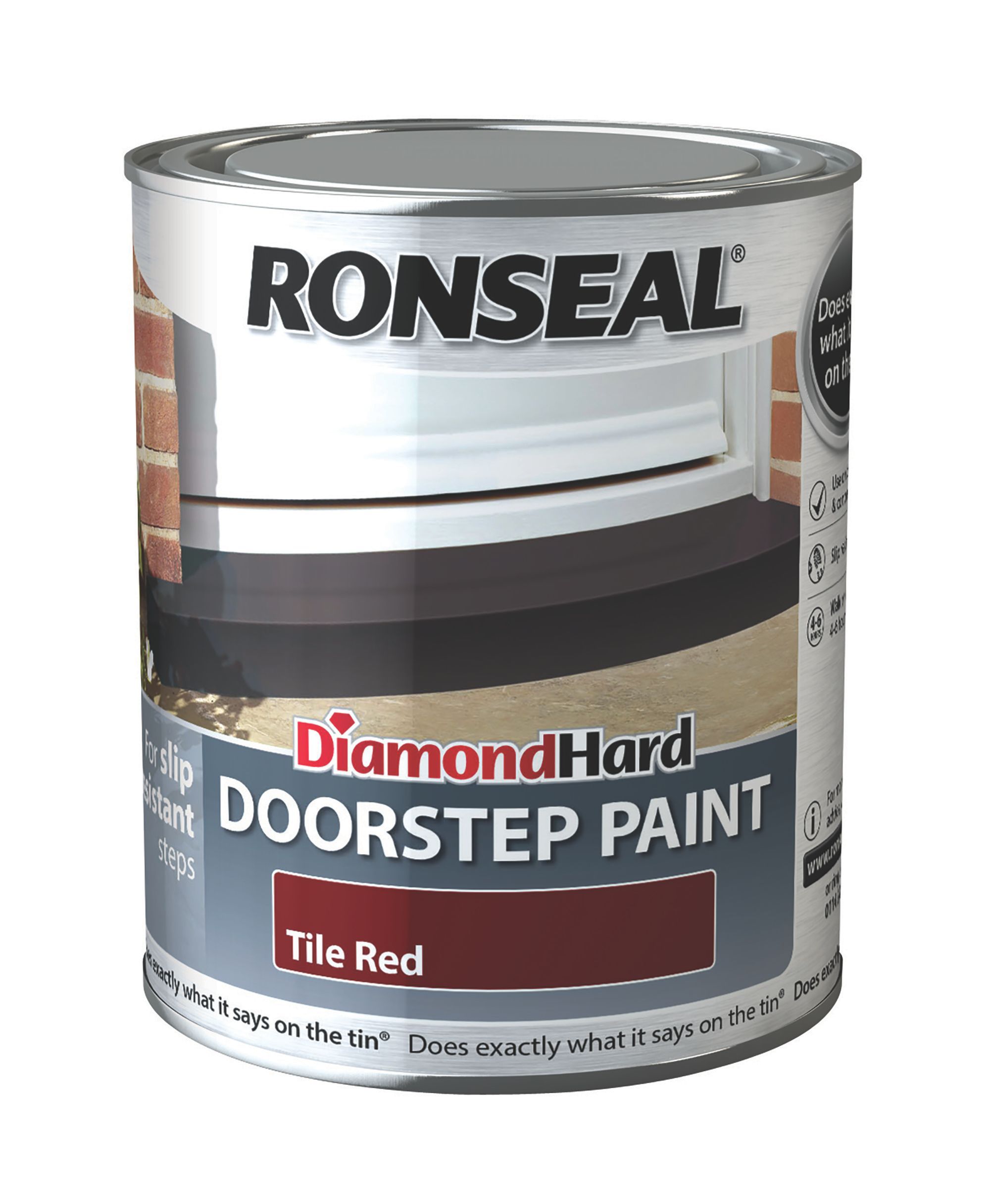 Ronseal Doorstop Paint Tile red Satin Doorstep paint, 750ml