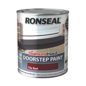 Ronseal Doorstop Paint Tile red Satin Doorstep paint, 750ml