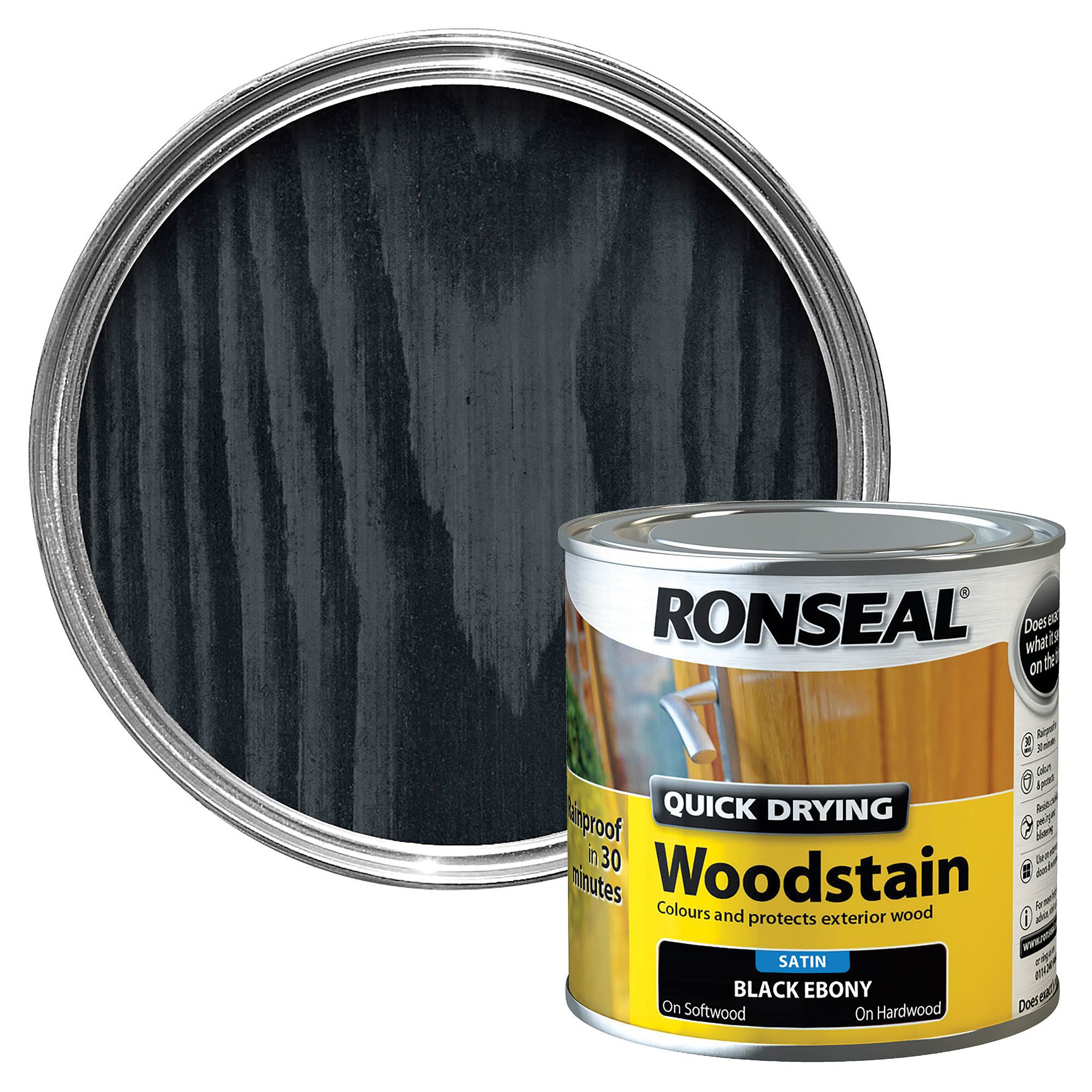 Ronseal Ebony Satin Wood Stain Diy At B Q