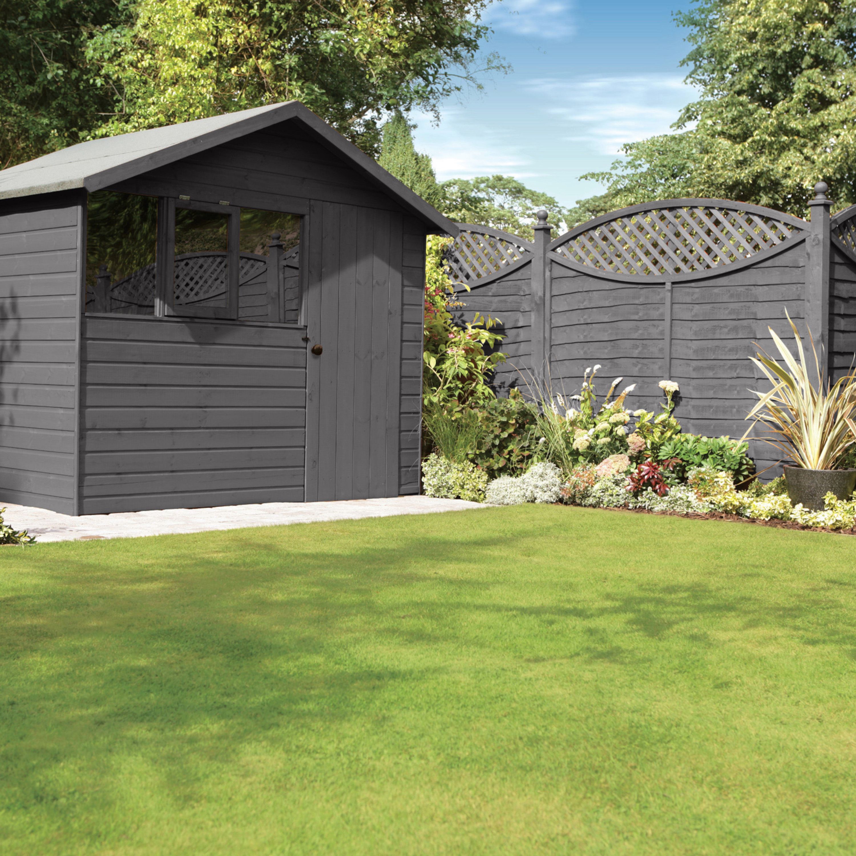 Ronseal Fence Life Plus Charcoal grey Matt Exterior Wood paint, 5L Tub