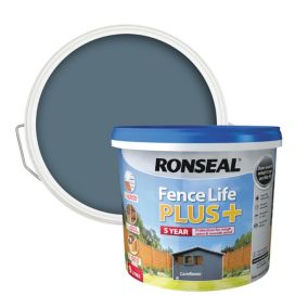 Ronseal Fence Life Plus Cornflower Matt Exterior Wood paint, 9L Tub