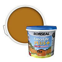 Ronseal Fence Life Plus Harvest gold Matt Exterior Wood paint, 5L