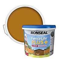 Ronseal Fence Life Plus Harvest gold Matt Exterior Wood paint, 9L
