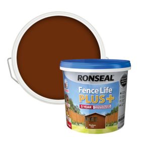 Ronseal Fence Life Plus Medium oak Matt Exterior Wood paint, 5L