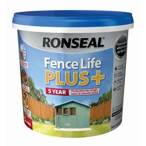 Ronseal Fence life plus Sage Matt Exterior Wood paint, 5L