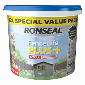 Ronseal Fence life plus Sage Matt Fence & shed Treatment 12L