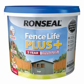 Ronseal Fence life plus Sage Matt Fence & shed Treatment 9L