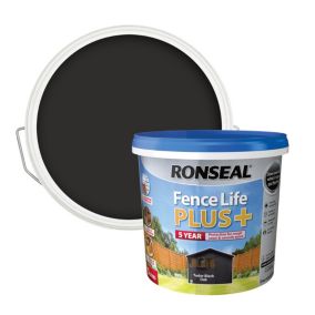 Ronseal Fence Life Plus Tudor black oak Matt Exterior Wood paint, 5L