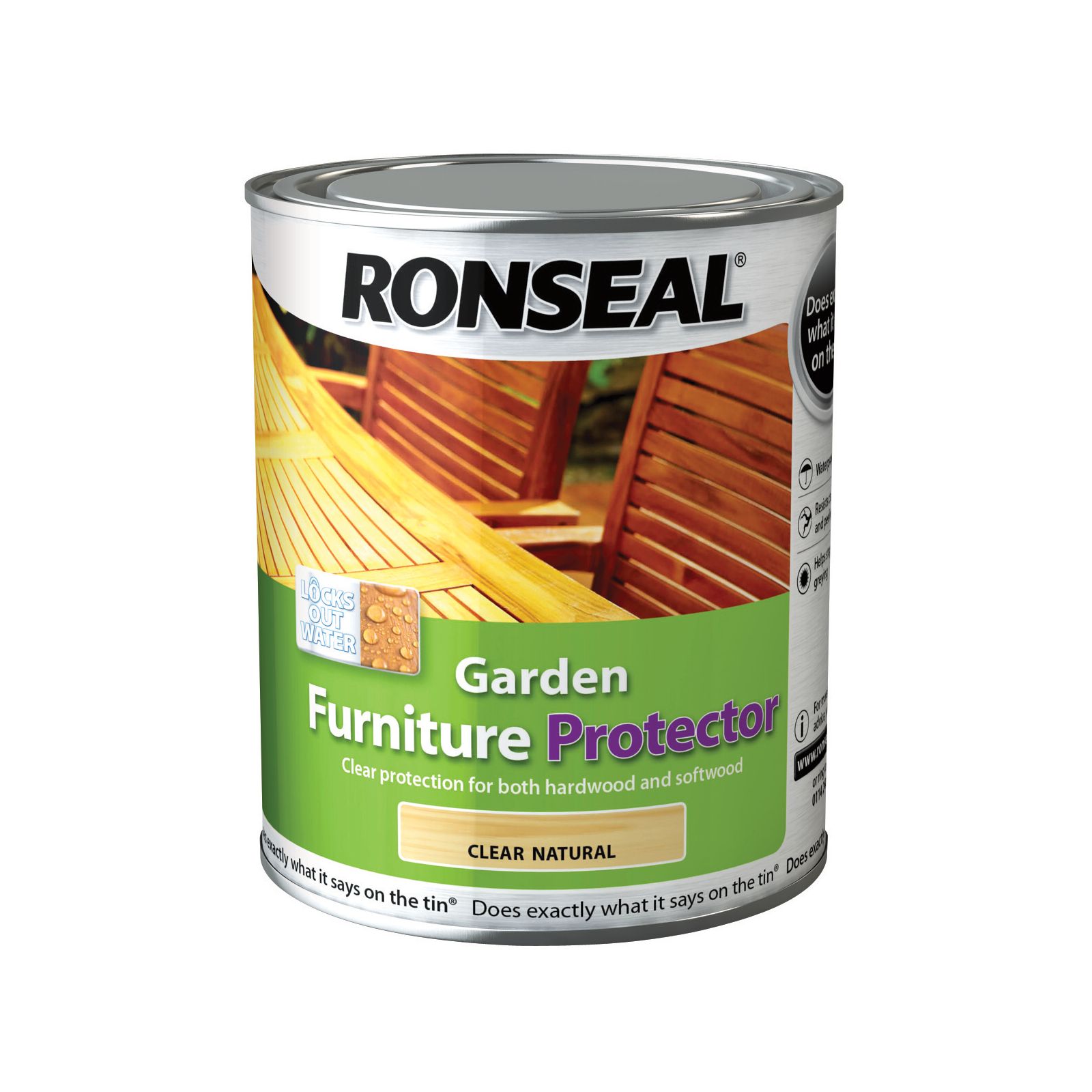 Ronseal Garden Clear Matt Furniture Wood Protector, 750ml