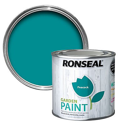 ronseal garden peacock matt metal wood paint 250 diy at b q