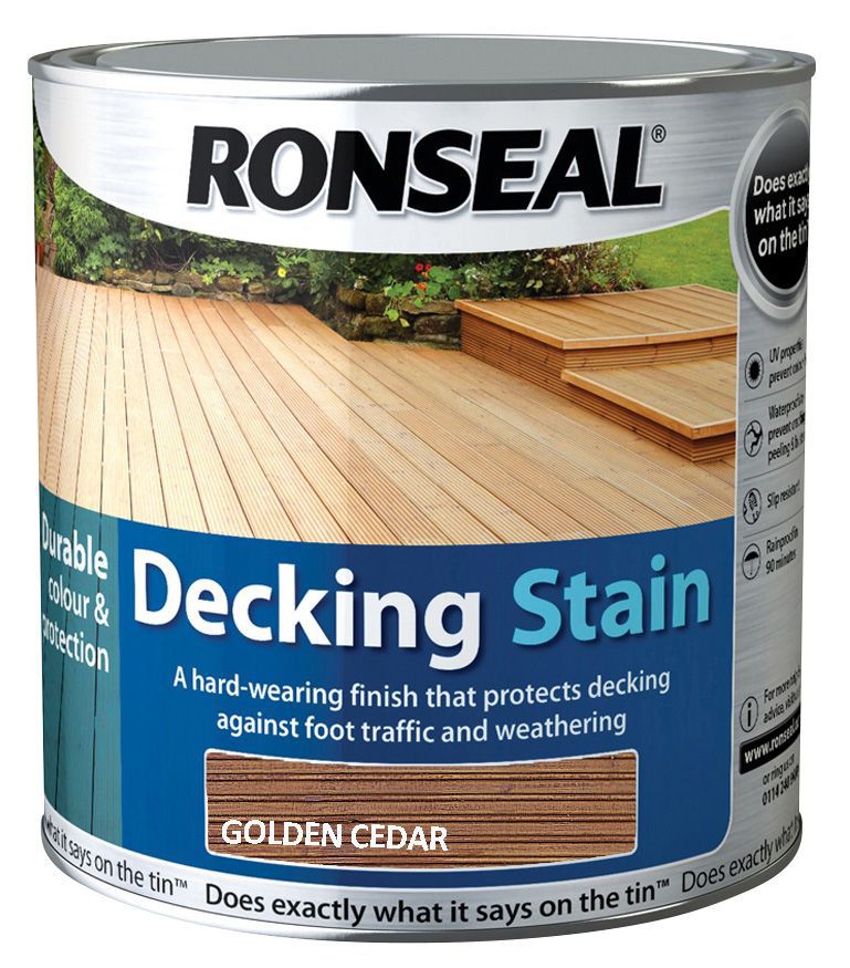Ronseal Golden cedar Matt Decking Wood stain, 2.5L