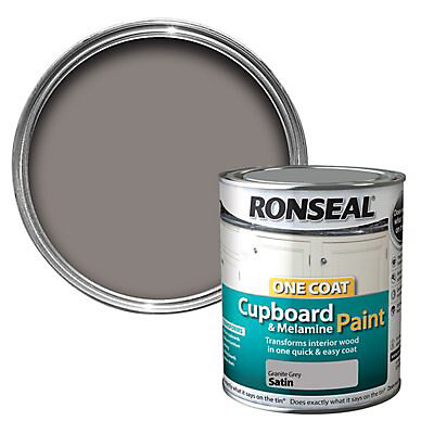 Ronseal Granite Grey Satin Cupboard, B Q Kitchen Cupboard Paint White
