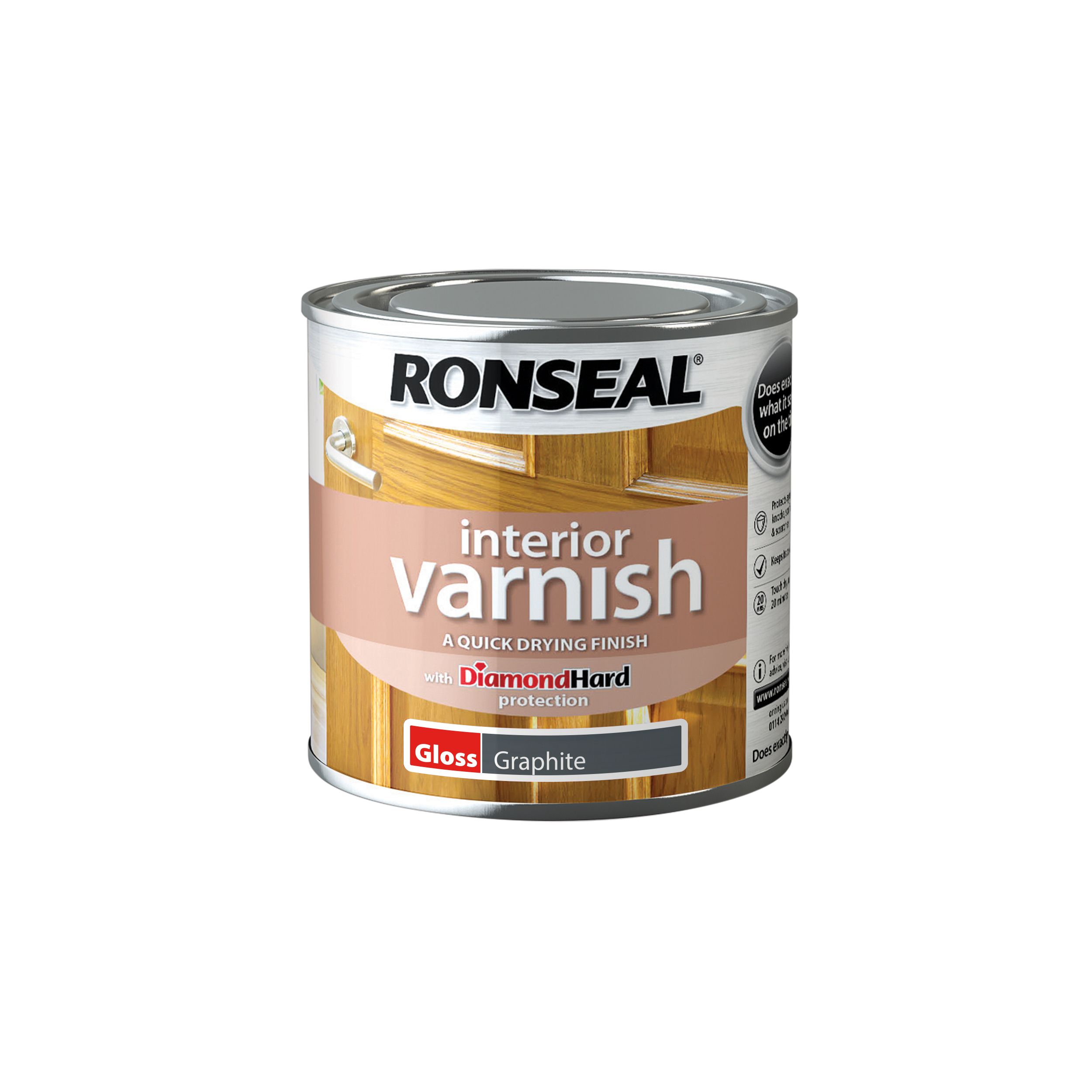 Ronseal Graphite Gloss Skirting Wood varnish, 250ml