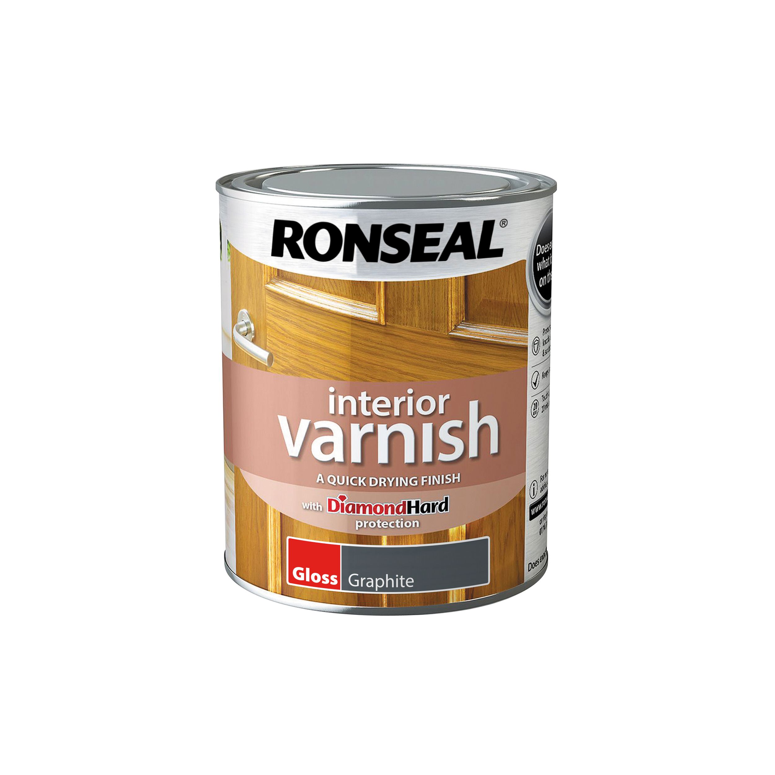 Ronseal Graphite Gloss Skirting Wood varnish, 750ml
