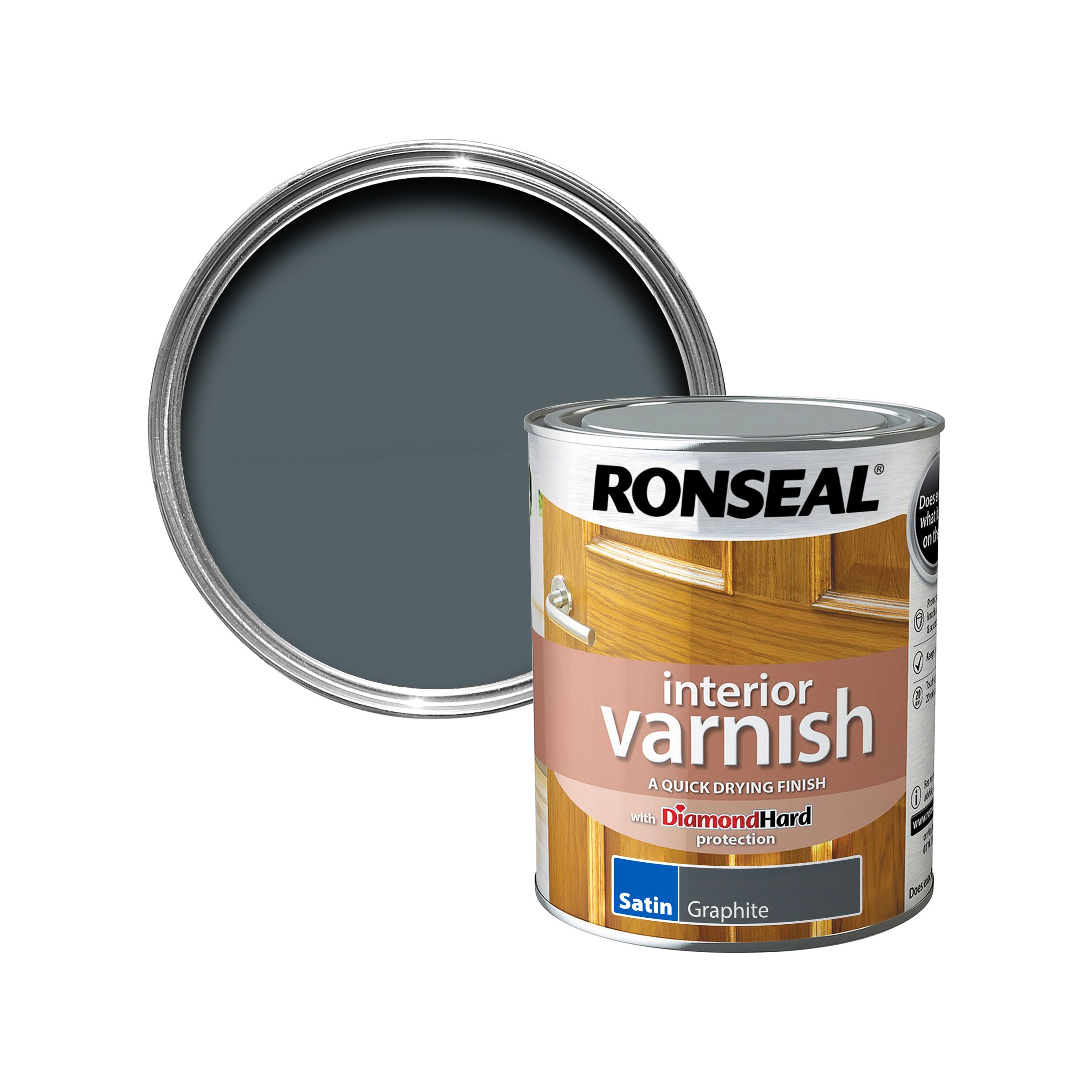 Ronseal Graphite Satin Skirting Wood varnish, 750ml