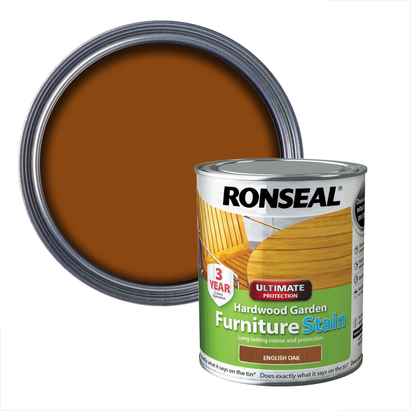 Ronseal Hardwood English oak Furniture Wood stain, 750ml