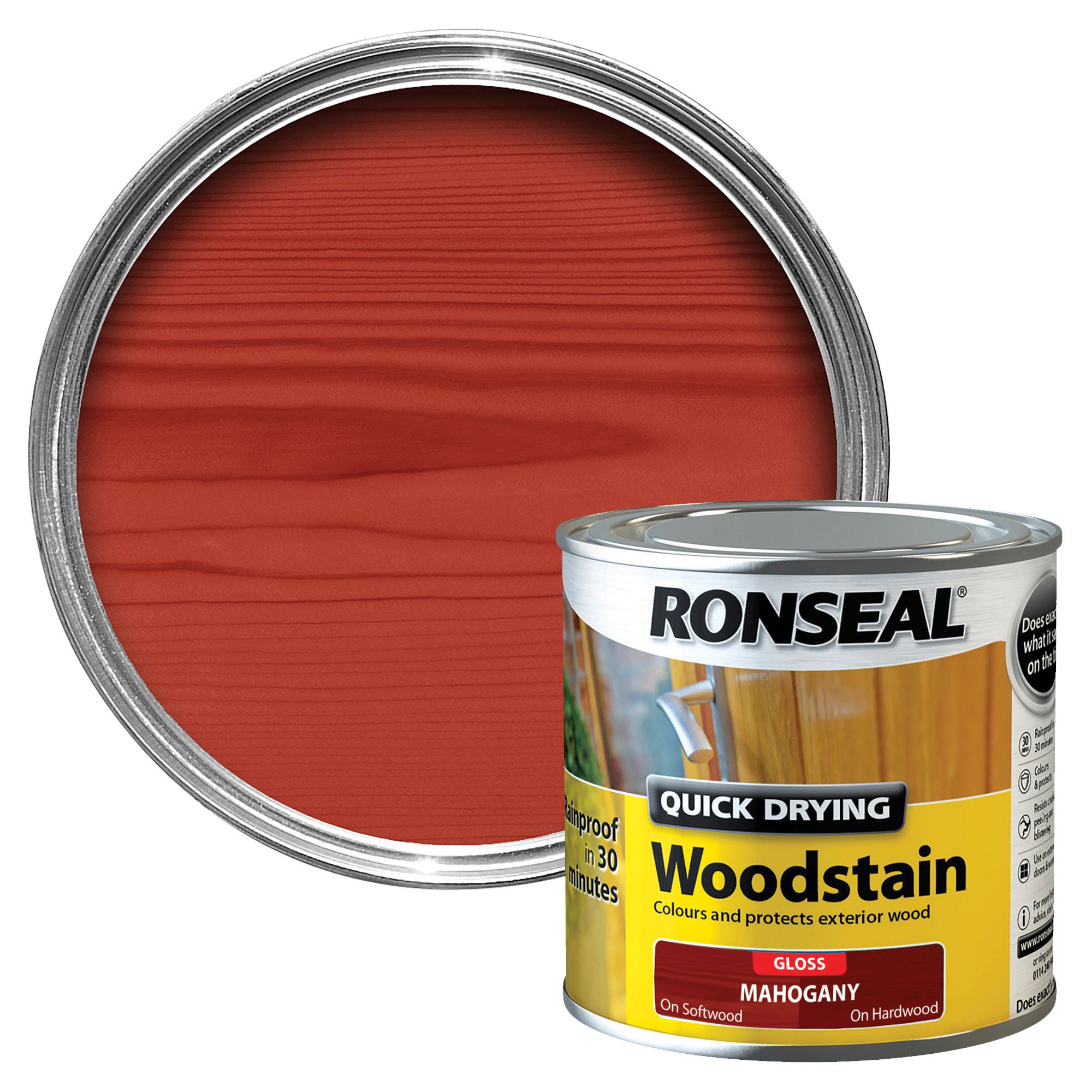 Ronseal Mahogany Gloss Wood stain, 250ml DIY at B&Q
