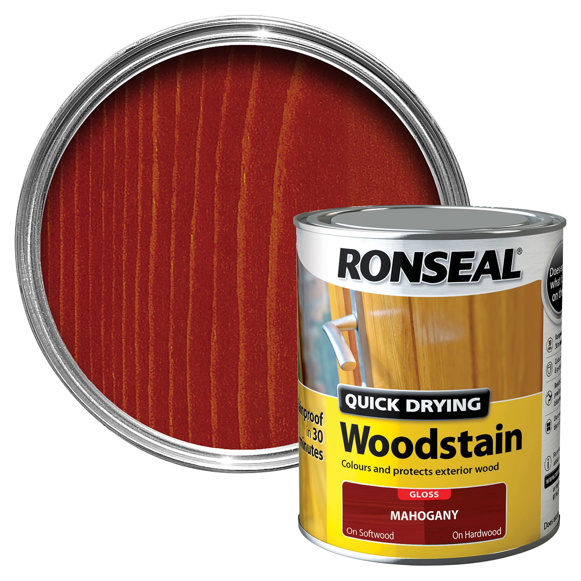 Ronseal Mahogany Gloss Wood stain, 750ml DIY at B&Q