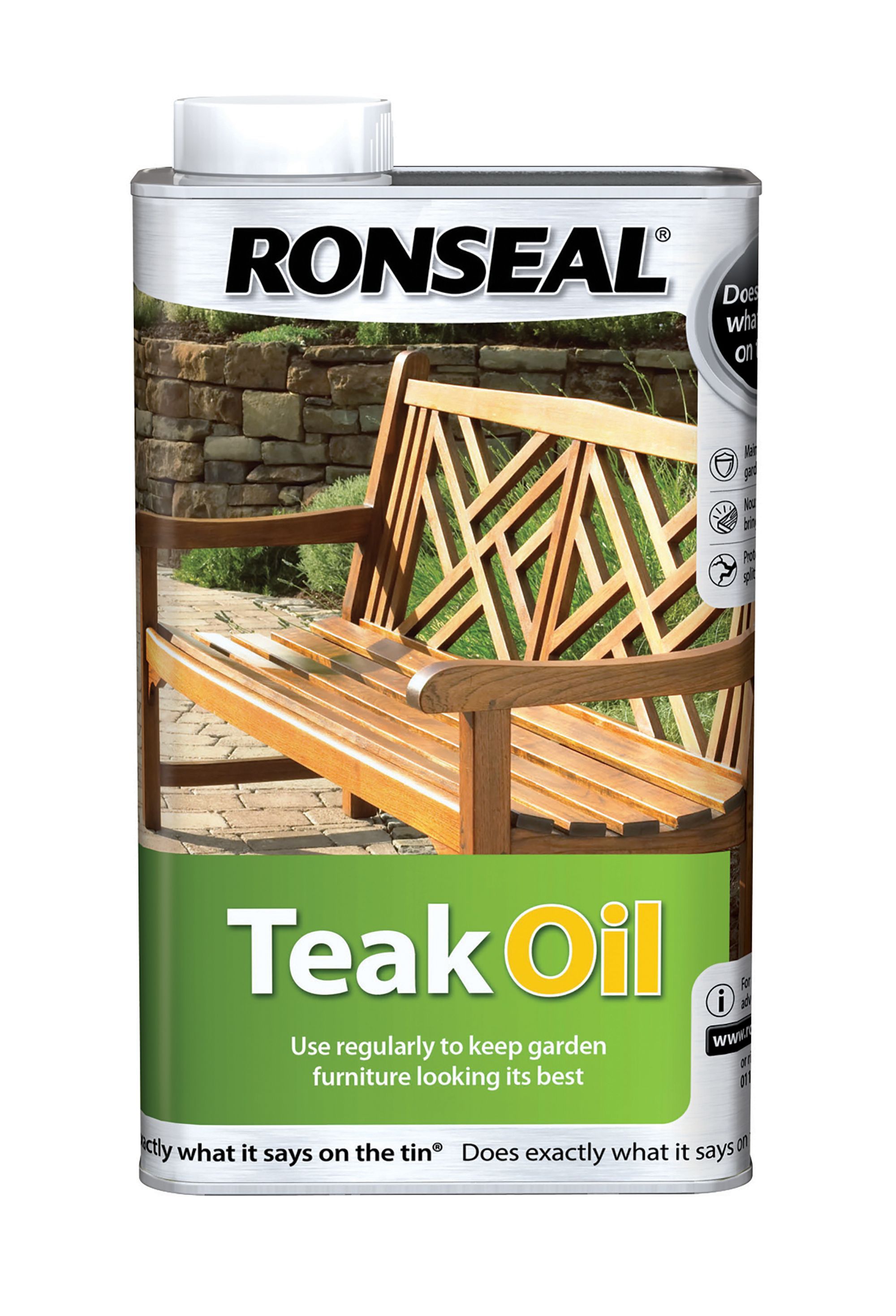 Ronseal Matt Teak Furniture Wood oil, 1L DIY at B&Q