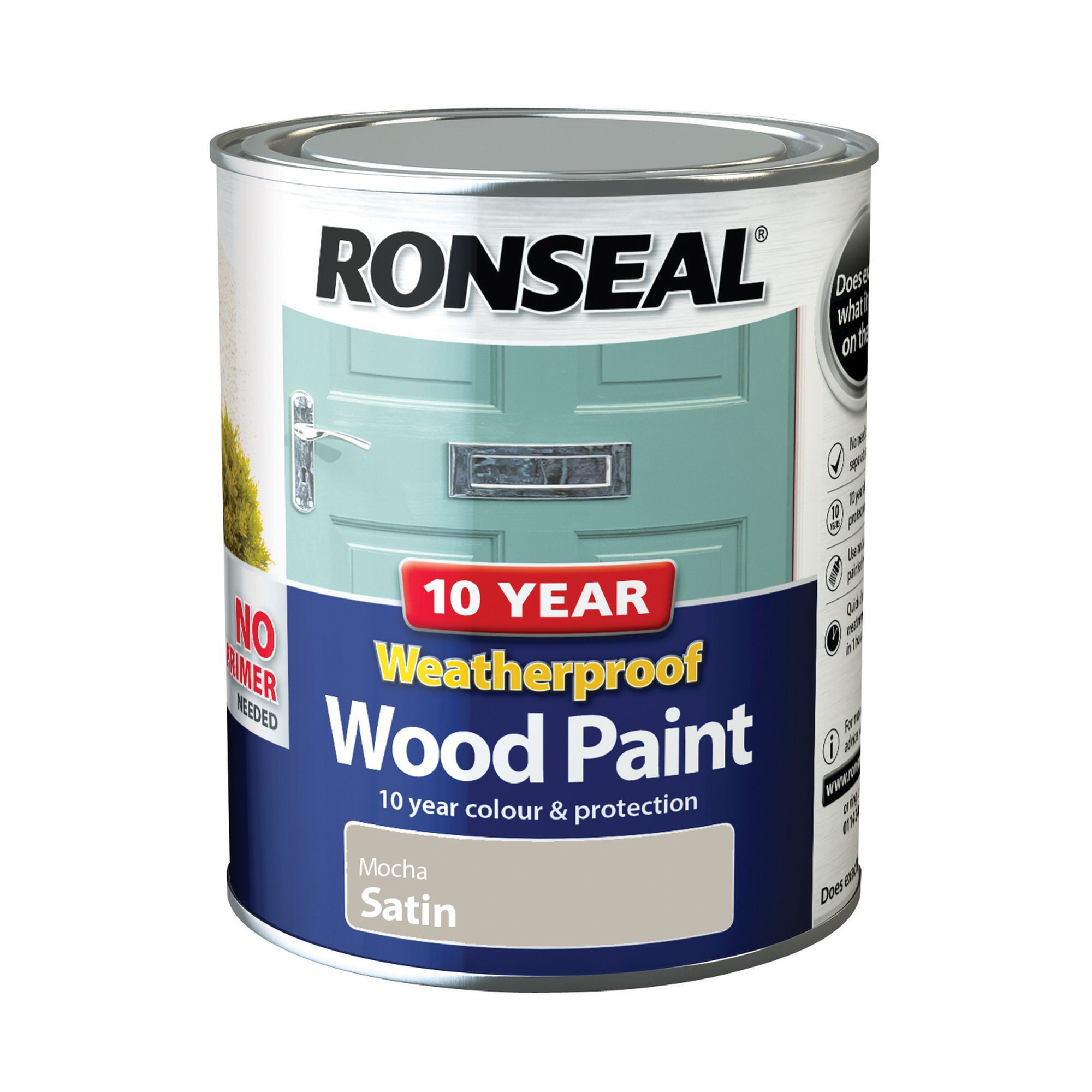 Ronseal Mocha Satinwood Exterior Wood paint, 750ml DIY at B&Q
