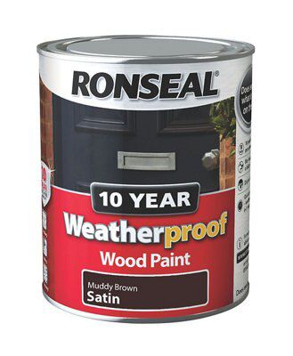 Ronseal Muddy Brown Satinwood Exterior Wood Paint, 750ml | DIY At B&Q