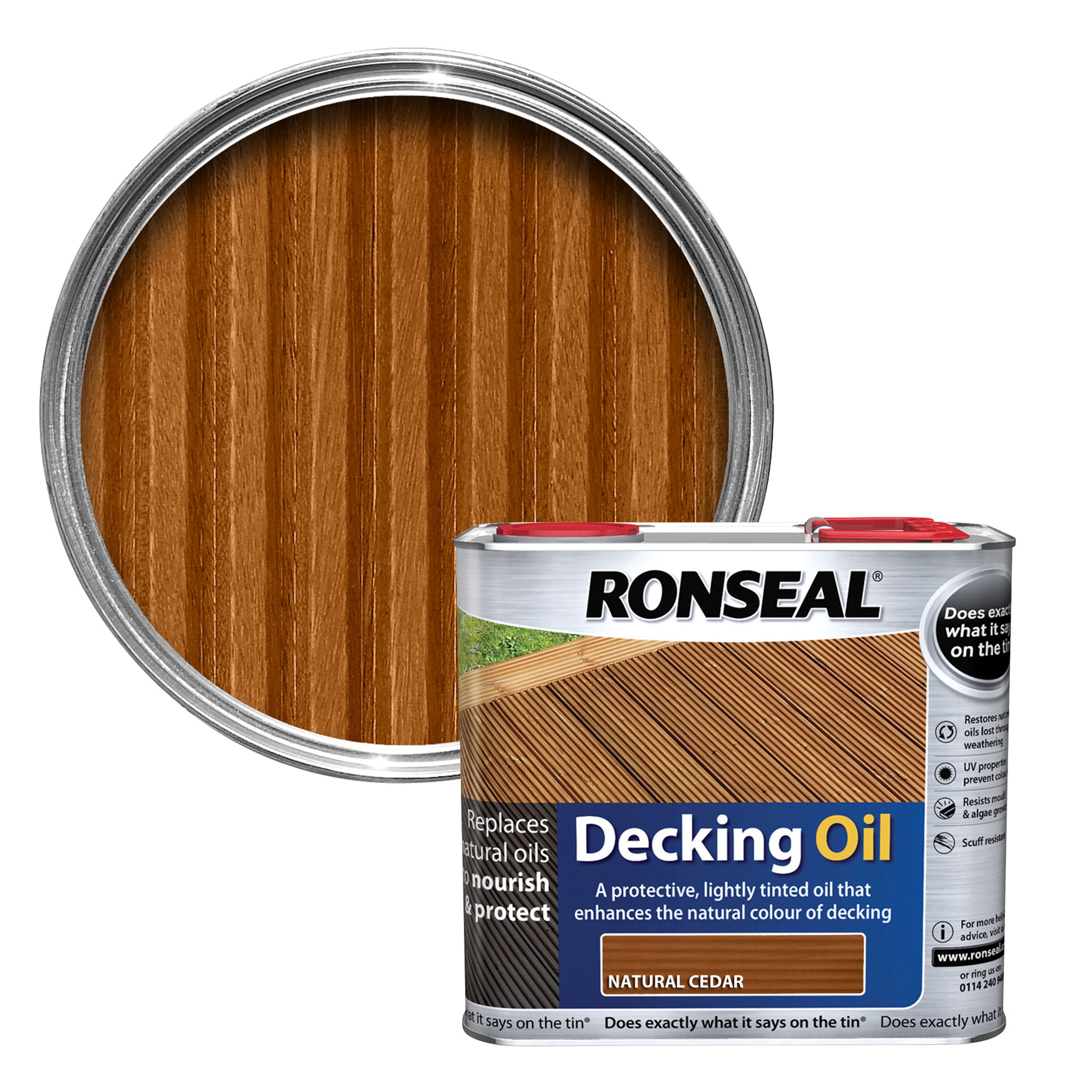 Ronseal Natural cedar Decking Wood oil, 2.5L DIY at B&Q