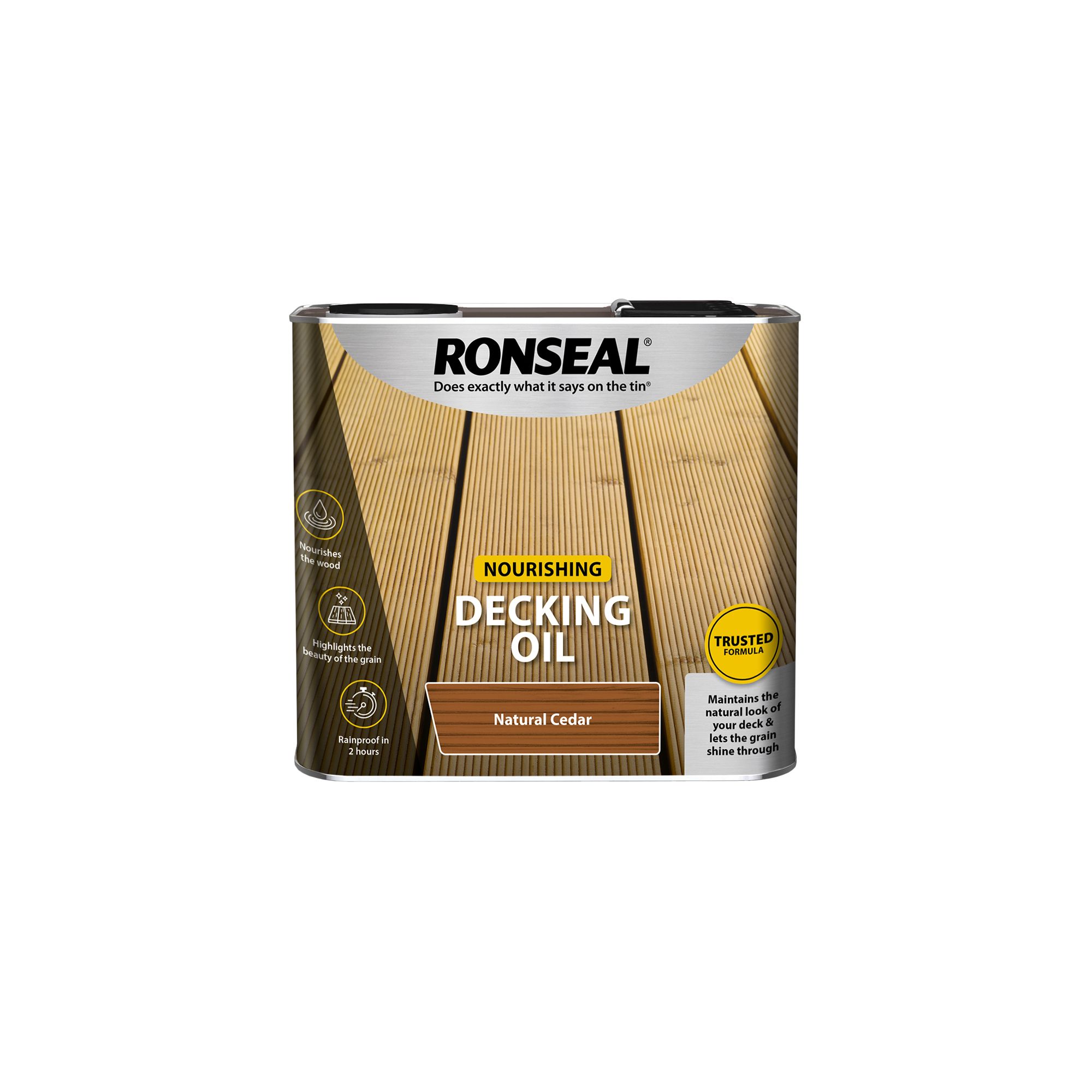 Ronseal Natural cedar UV resistant Decking Wood oil, 2.5L