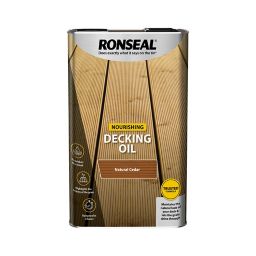 Ronseal Natural cedar UV resistant Decking Wood oil, 5L