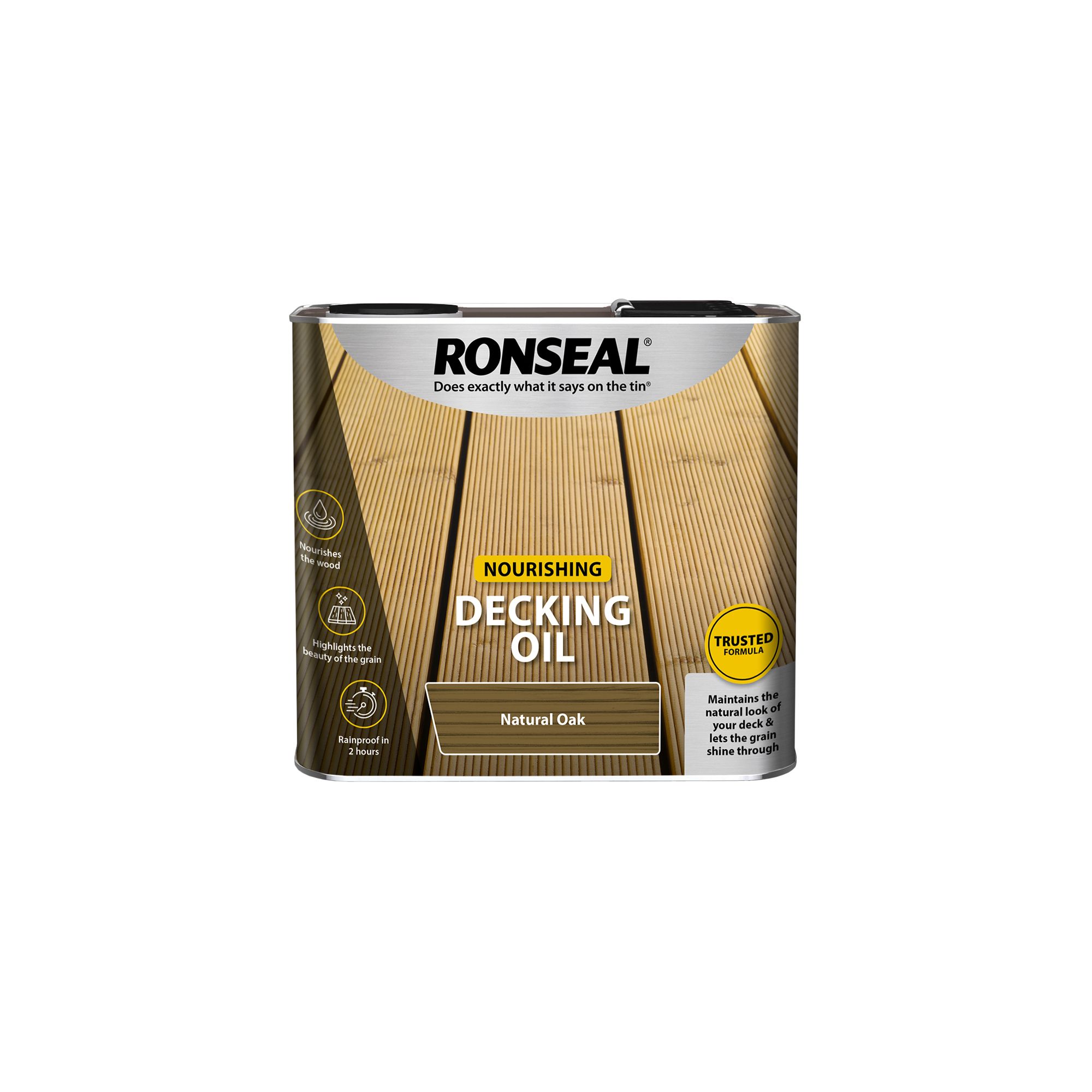 Ronseal Natural oak Matt UV resistant Decking Wood oil, 2.5L