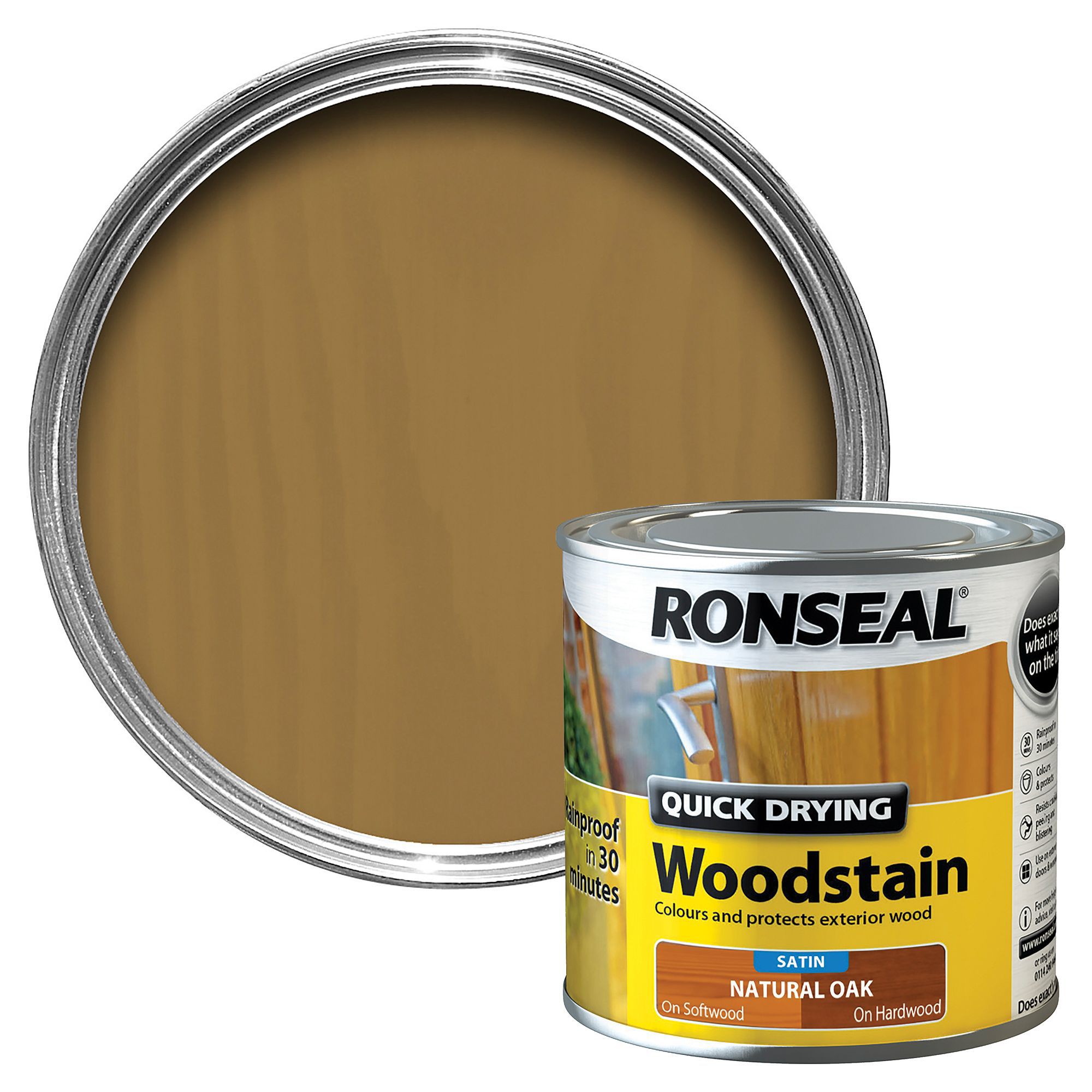 Ronseal Natural Oak Satin Wood Stain 250ml Diy At B Q