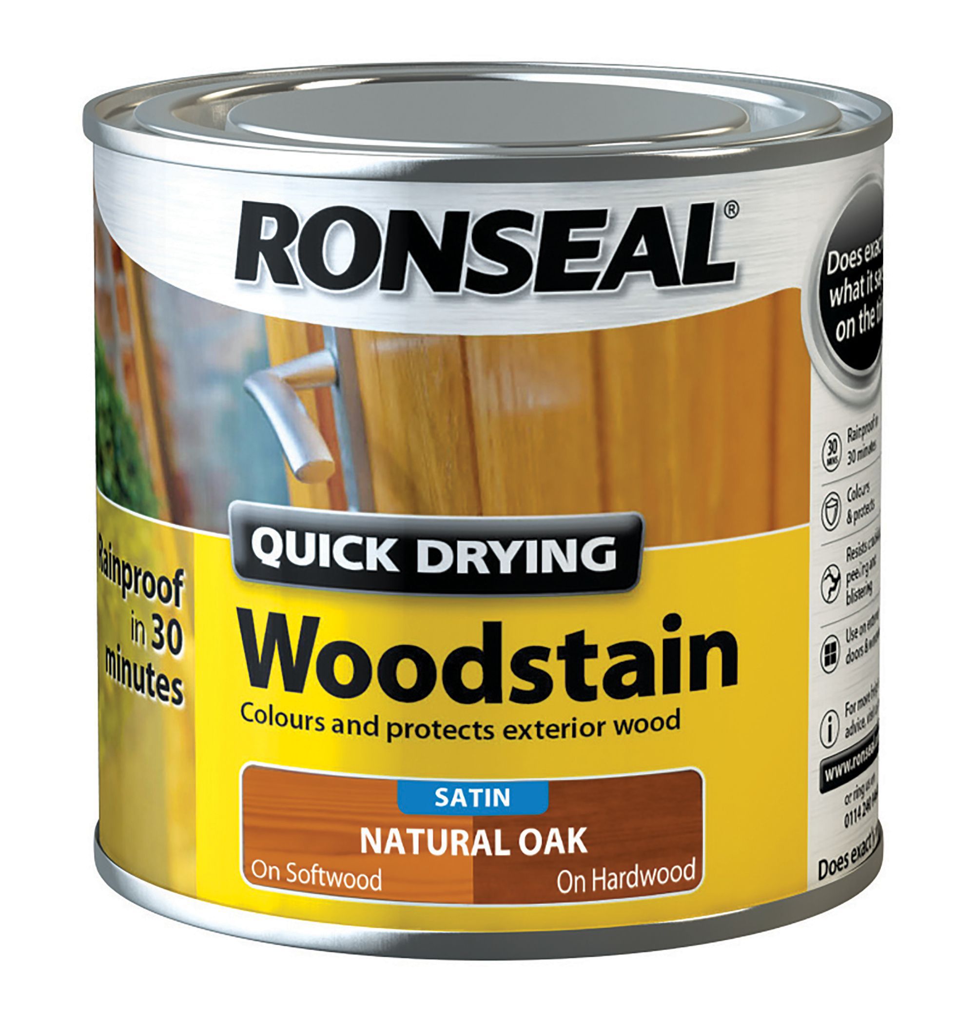 Ronseal Natural Oak Satin Wood Stain 250ml Diy At B Q
