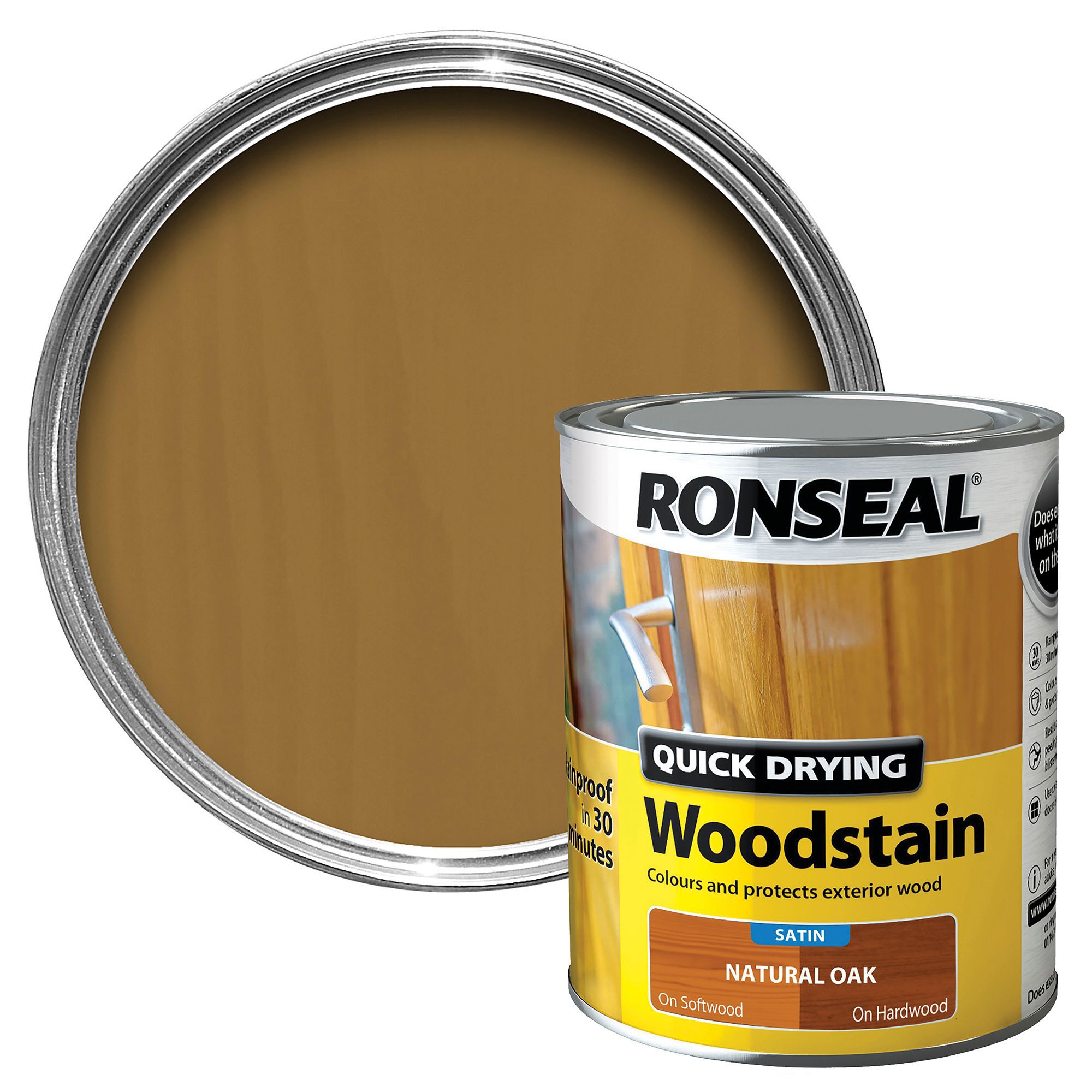 Ronseal Natural Oak Satin Wood Stain 750ml Diy At B Q