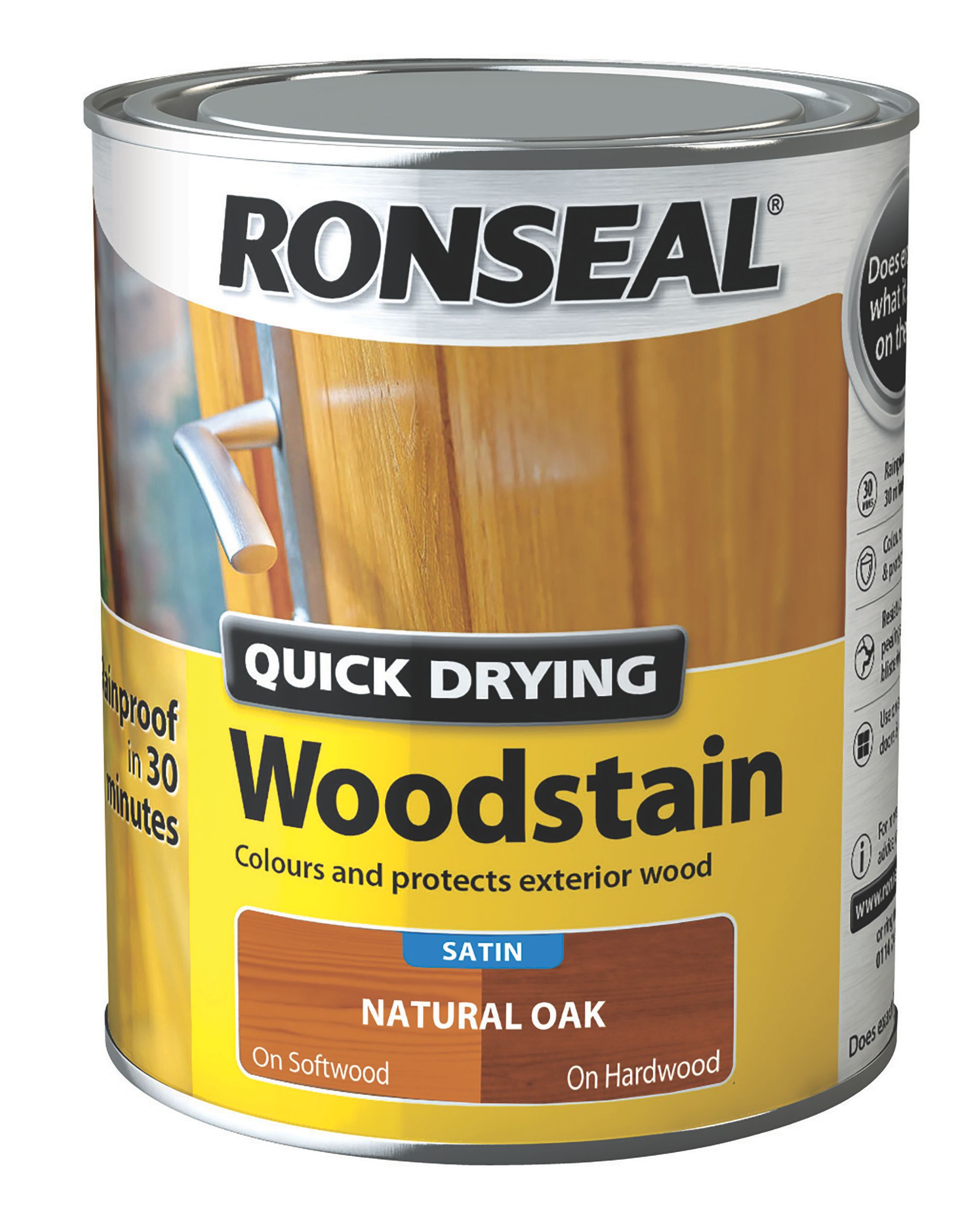 Ronseal Natural Oak Satin Wood Stain 750ml Diy At B Q