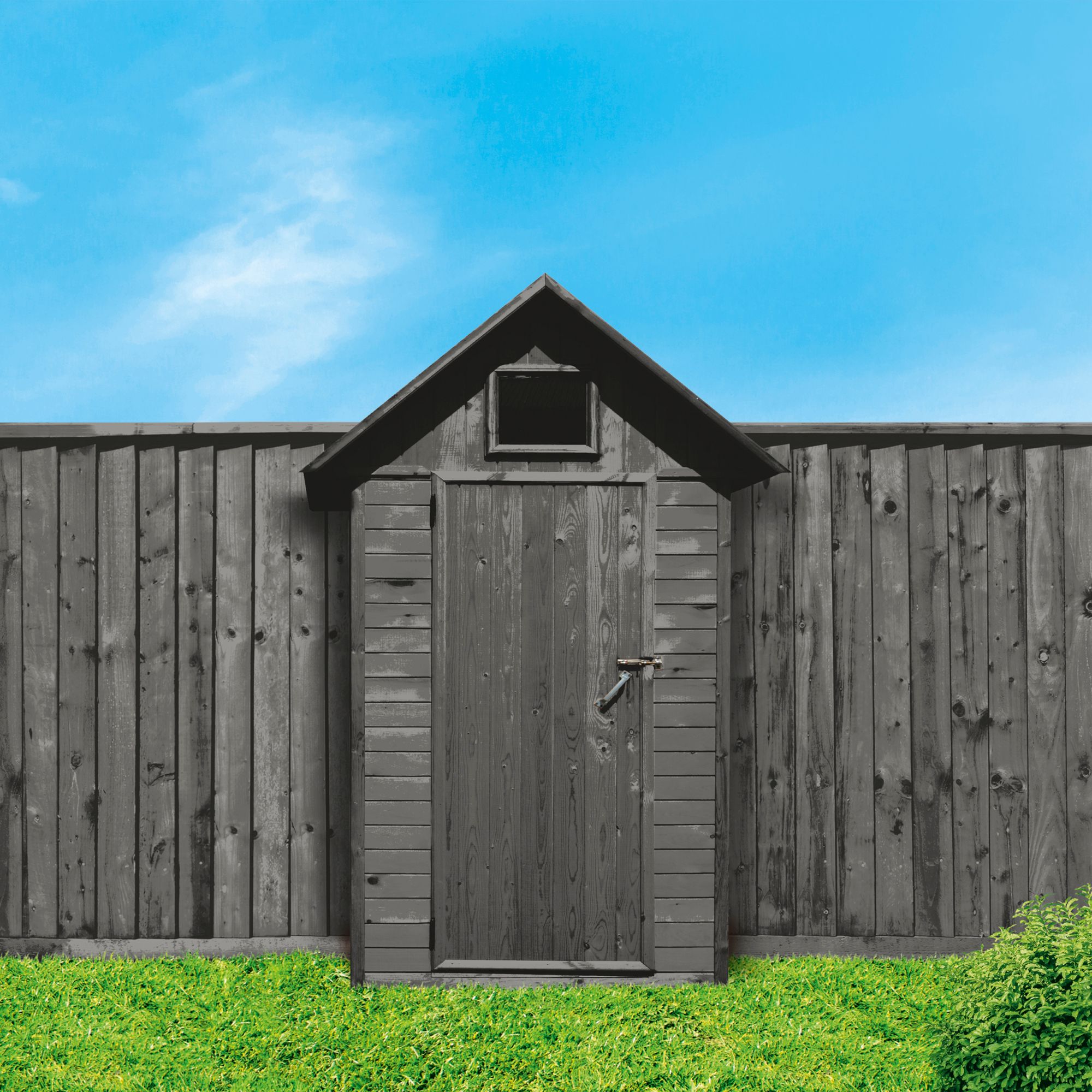 Ronseal One Coat Charcoal Grey Matt Exterior Shed & fence Protector Wood paint, 5L Tub