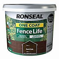 Ronseal One coat fence life Dark oak Matt Fence & shed Treatment 9L