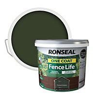 Ronseal One Coat Fence Life Forest green Matt Exterior Wood paint, 9L