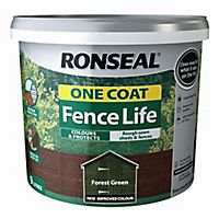 Ronseal One coat fence life Forest green Matt Fence & shed Treatment 9L