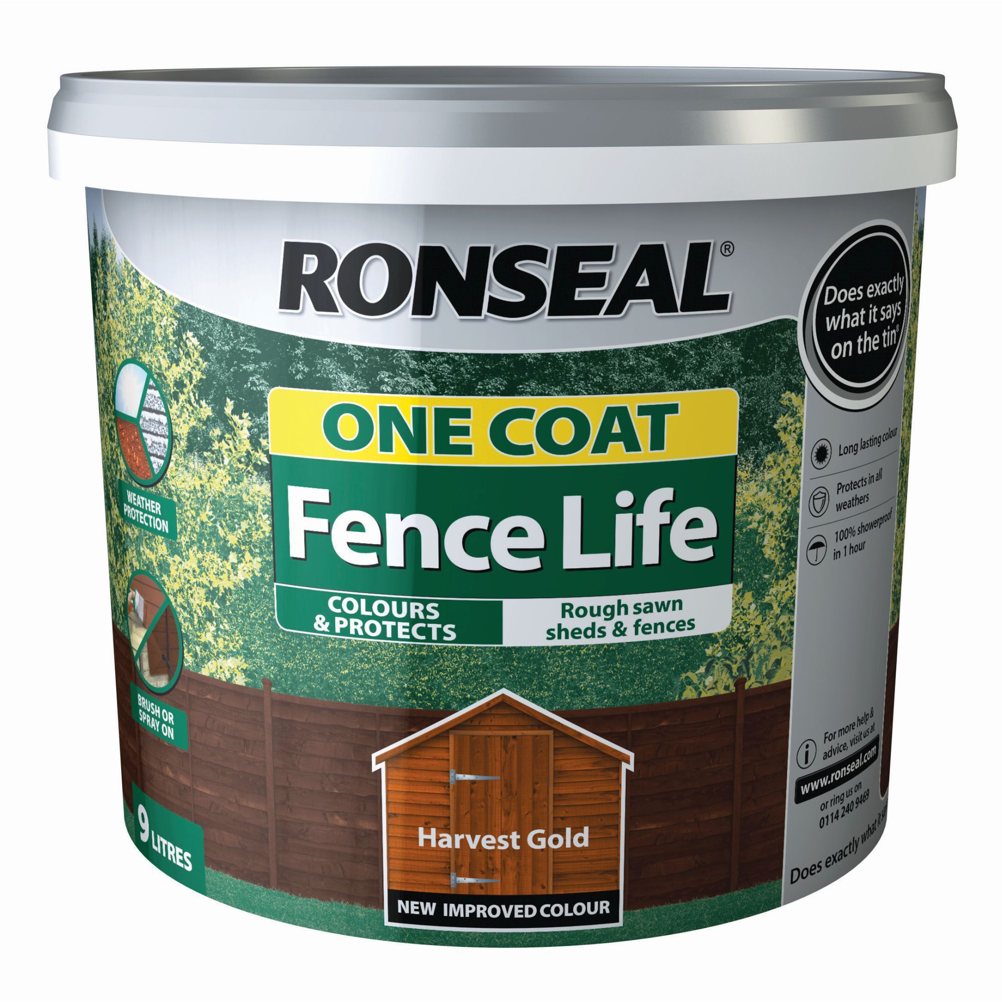 Ronseal One coat fence life Harvest 