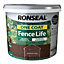 Ronseal One Coat Fence Life Medium oak Matt Exterior Wood paint, 9L