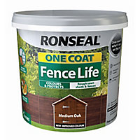 Ronseal One coat fence life Medium oak Matt Fence & shed Treatment 5L