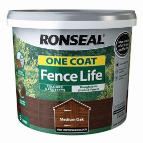 Ronseal One coat fence life Medium oak Matt Fence & shed Treatment 9L