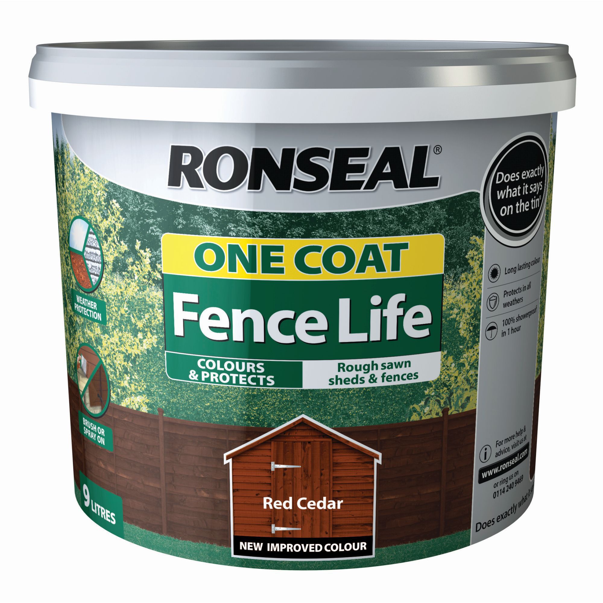 Ronseal One Coat Fence Life Red Cedar Matt Fence Shed Treatment 9l Diy At B Q