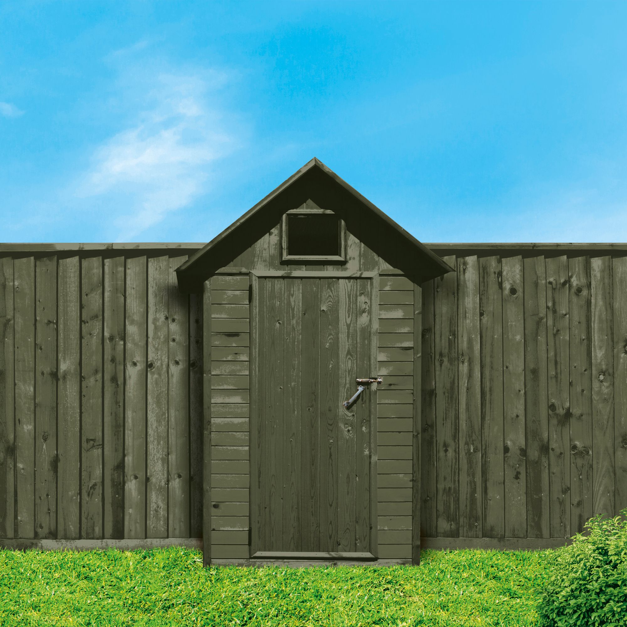 Ronseal One Coat Forest Green Matt Medium base Exterior Shed & fence Protector Wood paint, 5L Tub