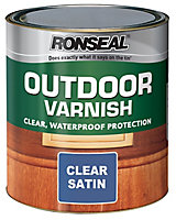 Ronseal Outdoor Varnish Clear Satin Window frames Wood varnish, 2.5L