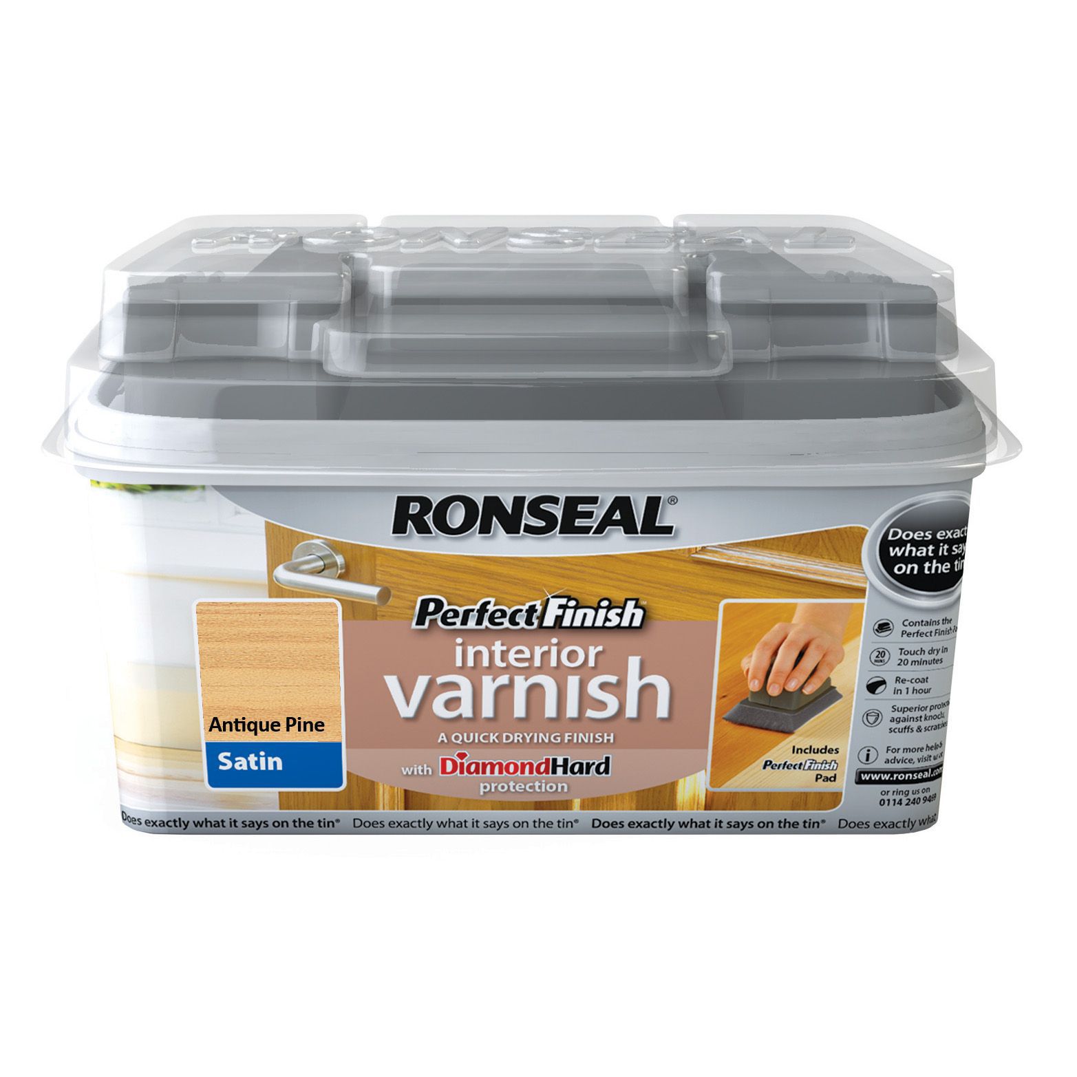 Ronseal Perfect Finish Antique Satin Wood Varnish, 0.75L | DIY At B&Q