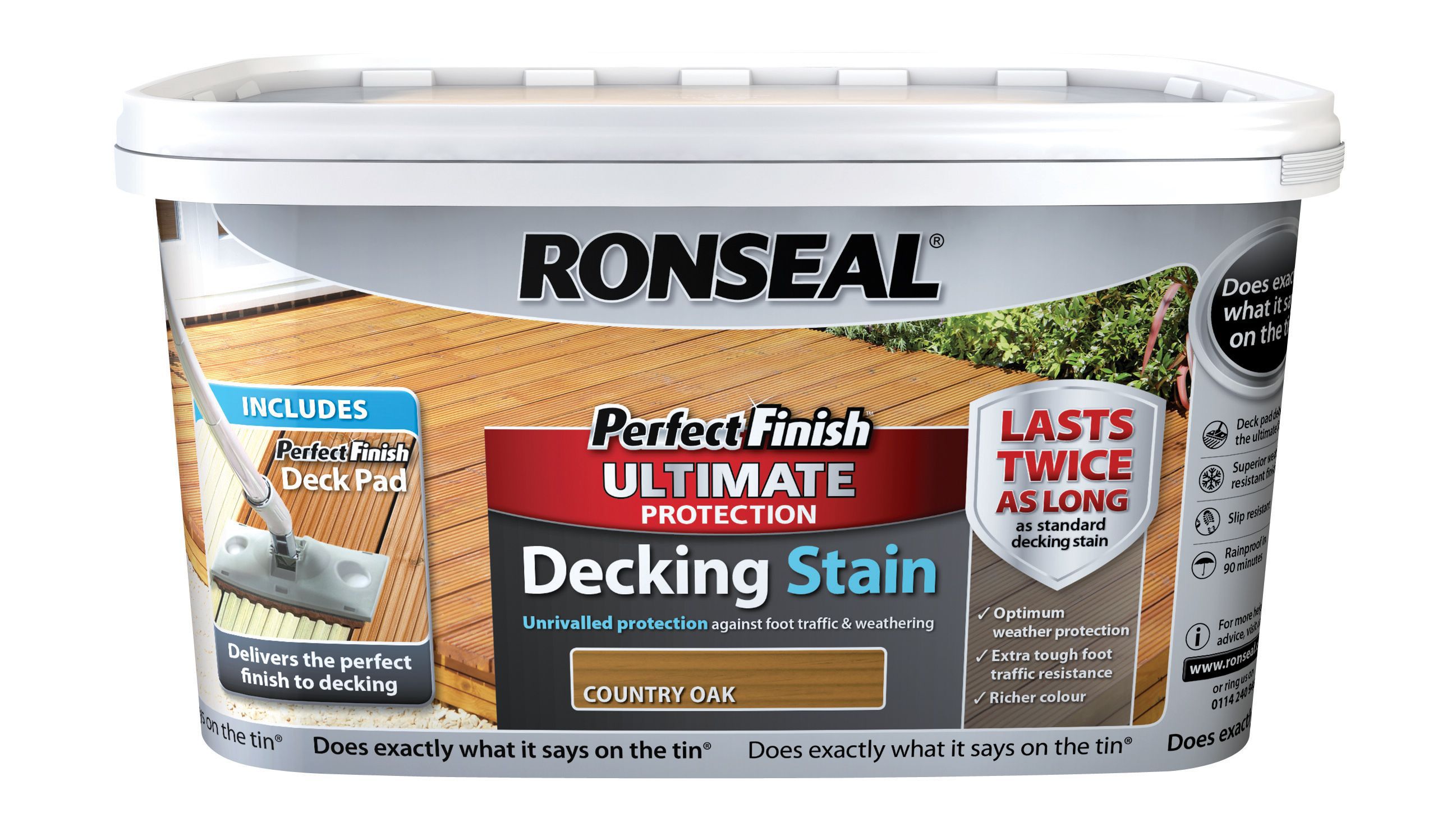 Ronseal Perfect finish Country oak Decking Wood stain, 2.5L