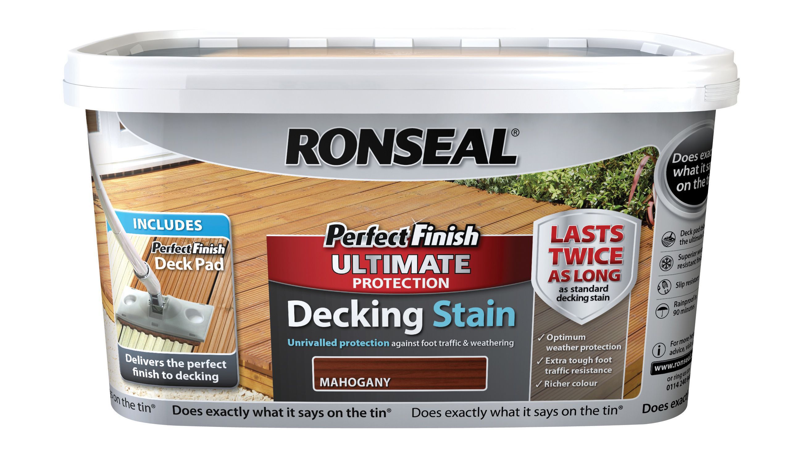 Ronseal Perfect finish Mahogany Decking Wood stain, 2.5L