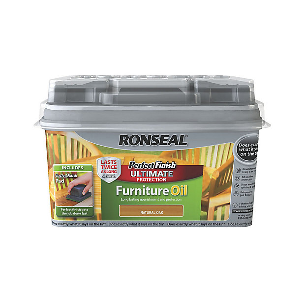 Ronseal Perfect Finish Teak Furniture, Ronseal Perfect Finish Hardwood Garden Furniture Oil Teak 750ml